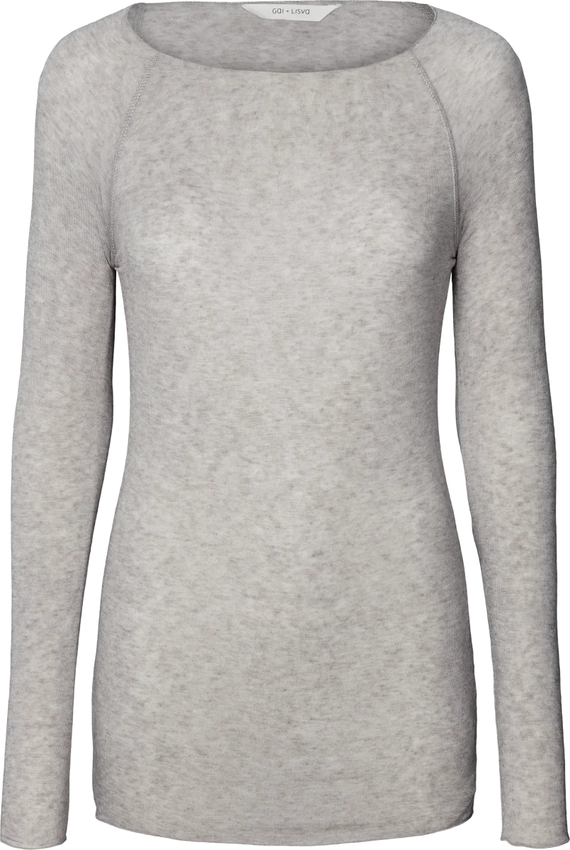 Amalie Wool Top - Light Grey Melange - Billede 6