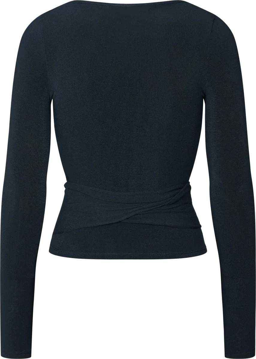 Anne Wool Wrap Top - Midnight Blue - Billede 6
