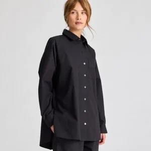 Bella Raglan L/S Poplin Long Shirt GOTS 243975 - Black