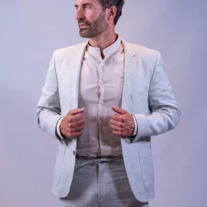 hør jakkesæt i slimfit