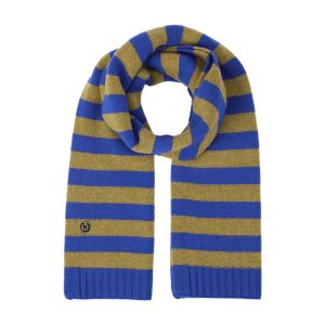 BETA STUDIOS Lareen striped cashmere tørklæde - ultra marin/mustard