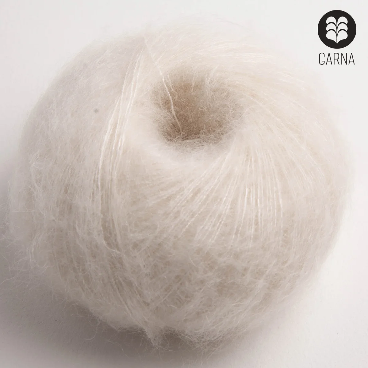 GARNA Cava Silk Mohair garn : 107 Natur hvid - Billede 2