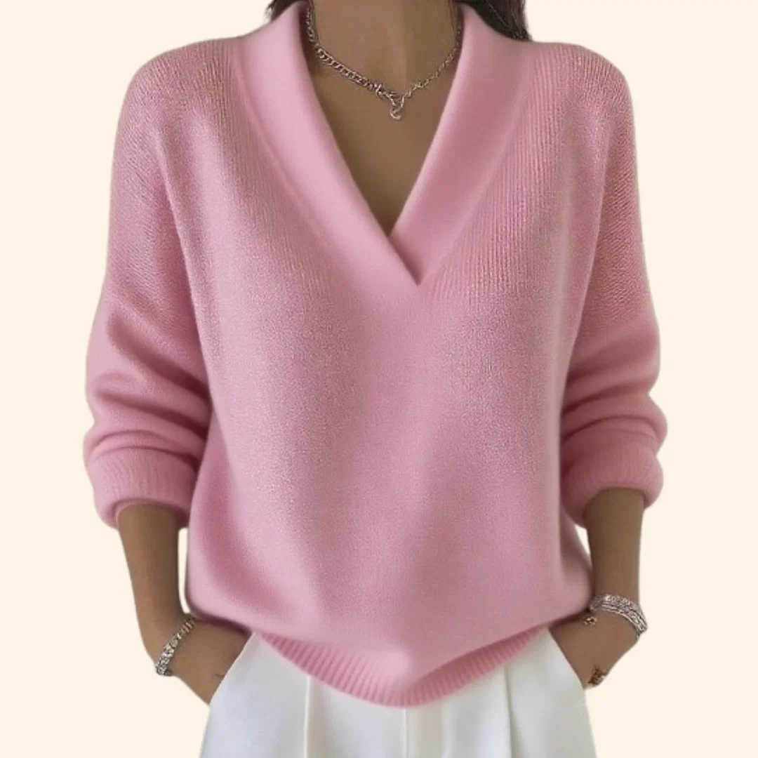 Marie | Kvinders V Hals Sweater Stil Top - Billede 3