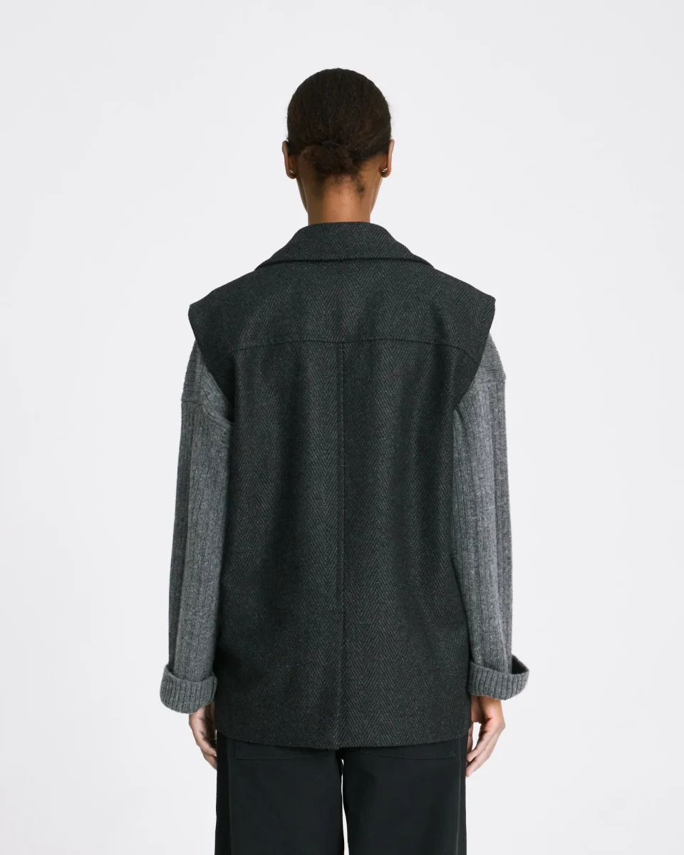 Petra Vest - Dark Grey Melange - Billede 4