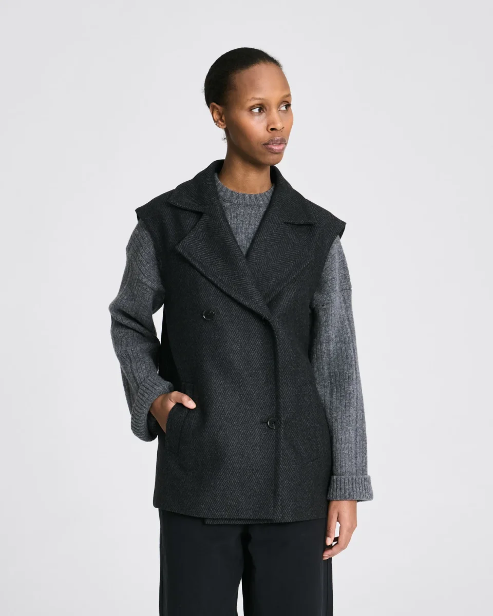 Petra Vest - Dark Grey Melange - Billede 3