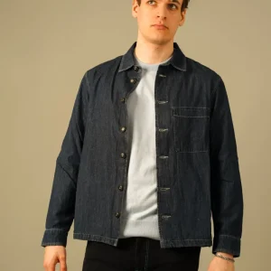 Teleria Zed overshirt i mørk denim