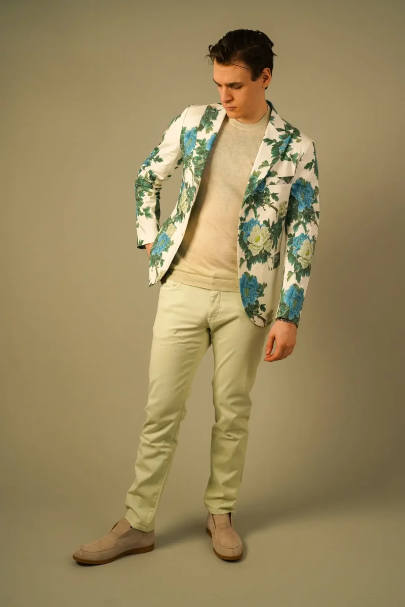 Yoon blazer med blomsterprint i grønne og blå nuancer - Billede 6