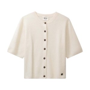 BETA STUDIOS Karla lady sleeve cashmere cardigan - Hvid