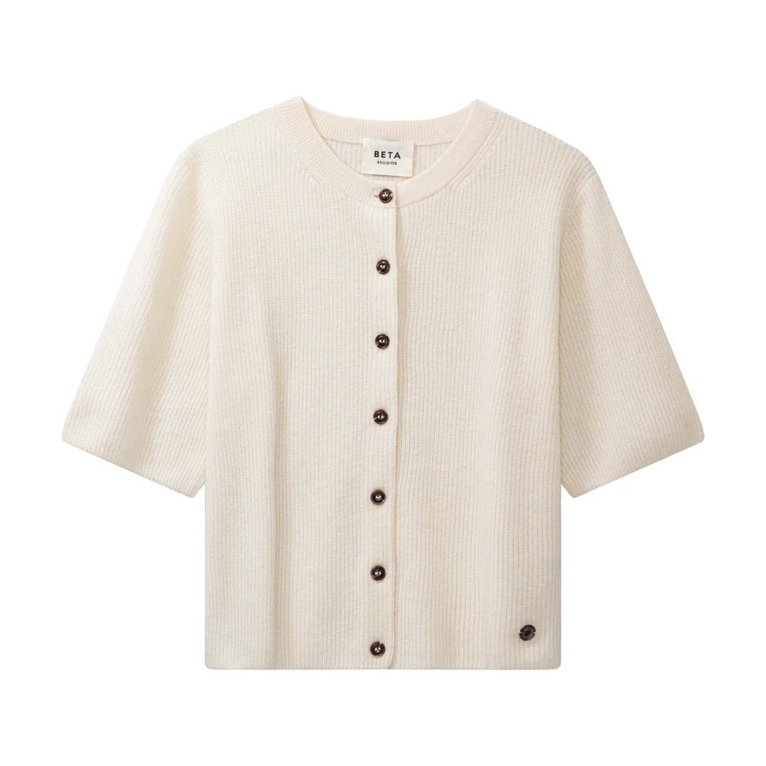BETA STUDIOS Karla lady sleeve cashmere cardigan - Hvid - Billede 2