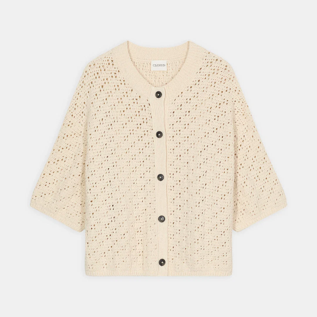 CLOSED Crew neck cardigan - Ivory - Billede 5