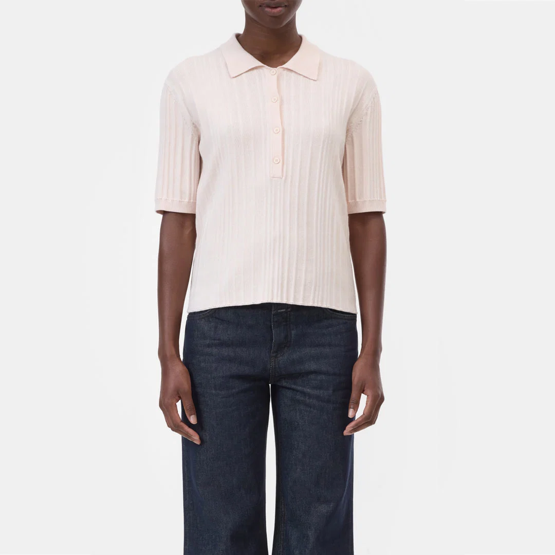 CLOSED Short Sleeve Polo bluse - Blush Pink - Billede 2