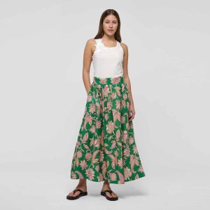 DEA KUDIBAL EddaDEA hør nederdel - Paisley Full Green