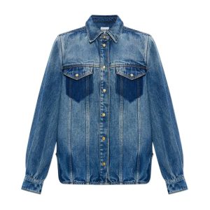 GANNI A1030089 Light Weight denim skjorte - tint wash