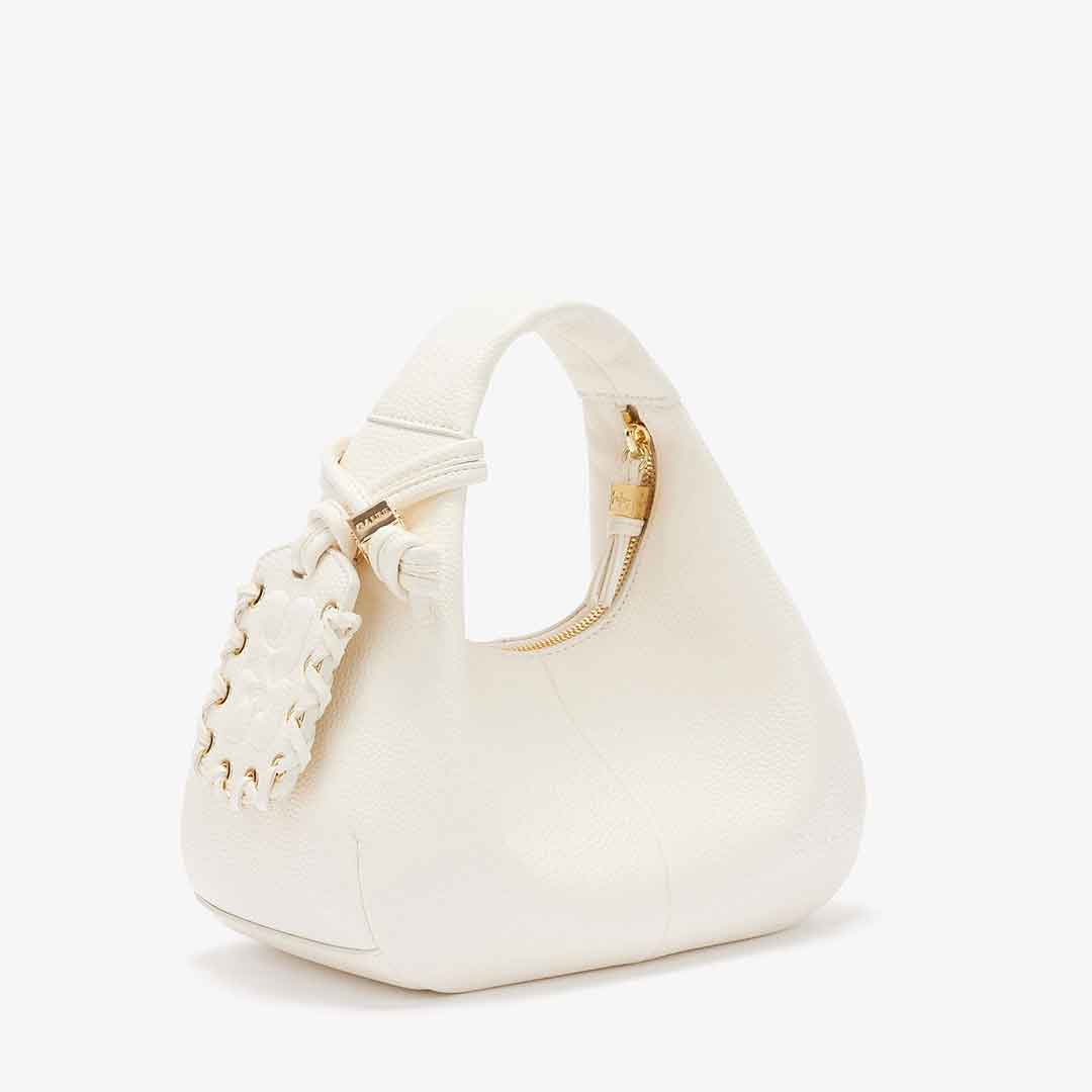 GANNI B2070102 Hobo Mini Grained taske - egret - Billede 3