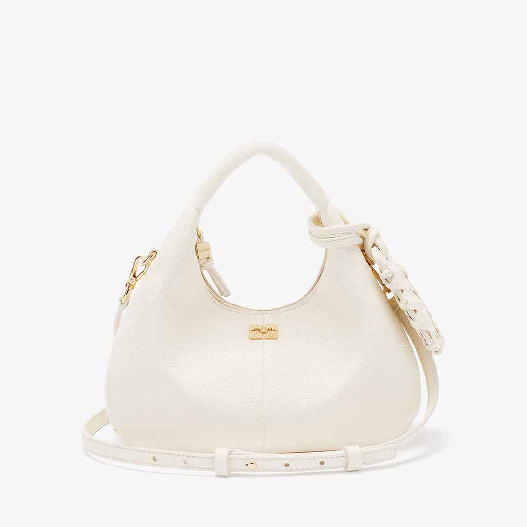 GANNI B2070102 Hobo Mini Grained taske - egret - Billede 2
