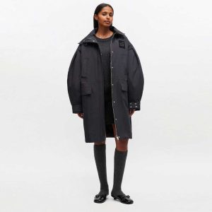 GANNI W1012 Ripstop Tri-Layer Parka Coat - Phantom