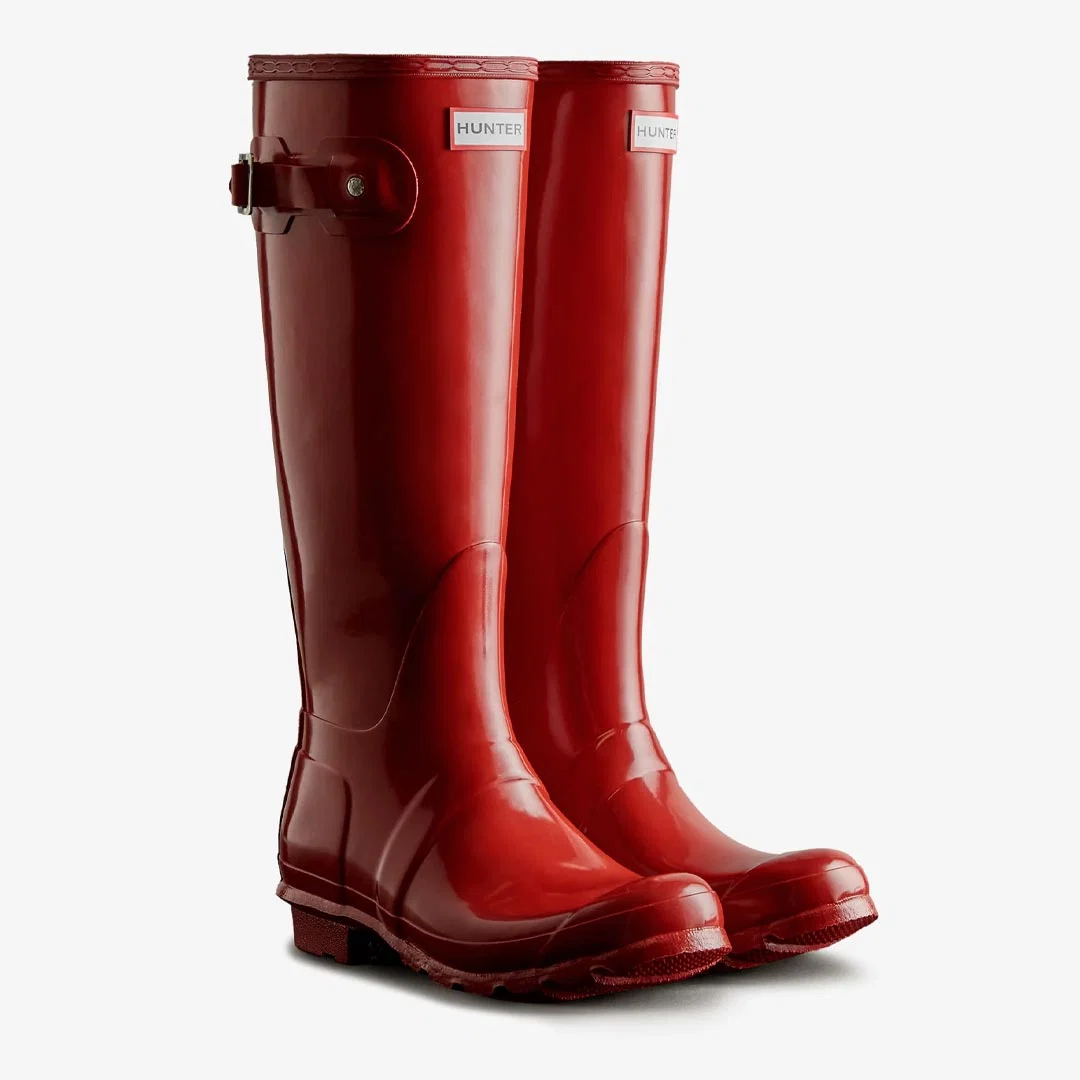 HUNTER Original Tall Gloss gummistøvler - military rød - Billede 3