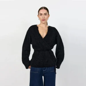 LEVETE ROOM Noreen 7 strik cardigan - sort