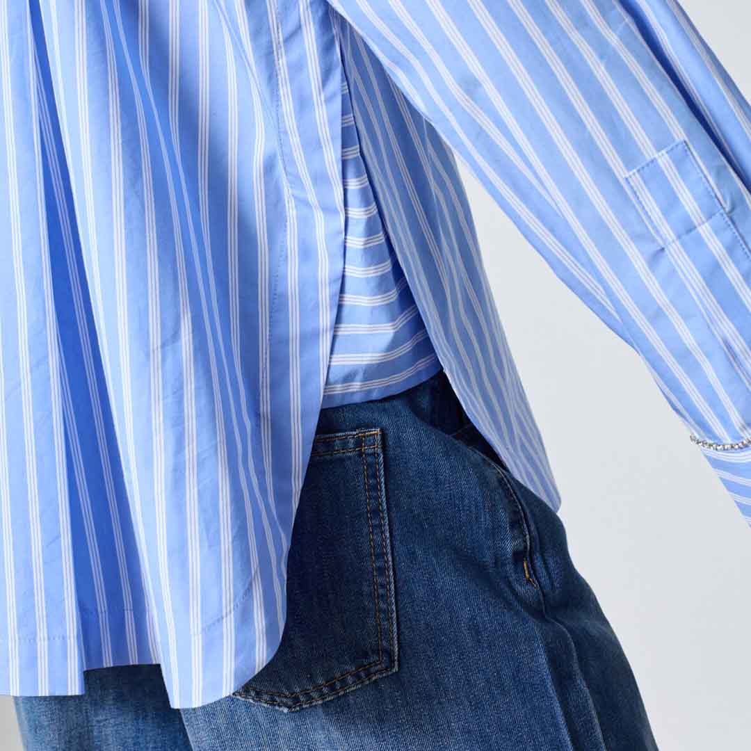 LOVE & DIVINE love1441 skjorte - Blue Stripes - Billede 5