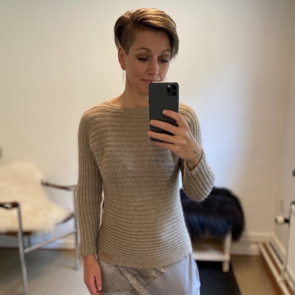 M91 Tværstrikket Minkbluse - Billede 4