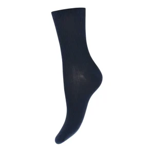 MP Denmark 50104 Fine Cotton rib Strømper - Navy blå