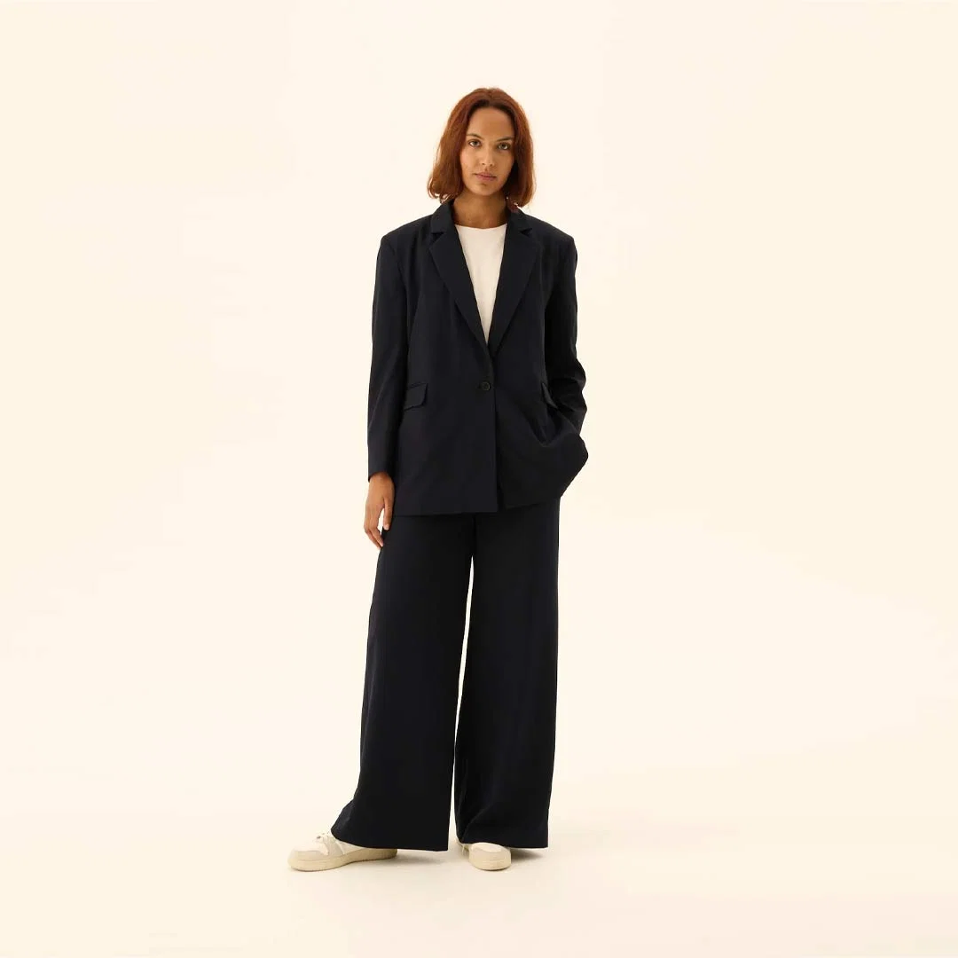 RUE DE TOKYO Corella Solid Tailoring blazer jakke - Navy - Billede 4