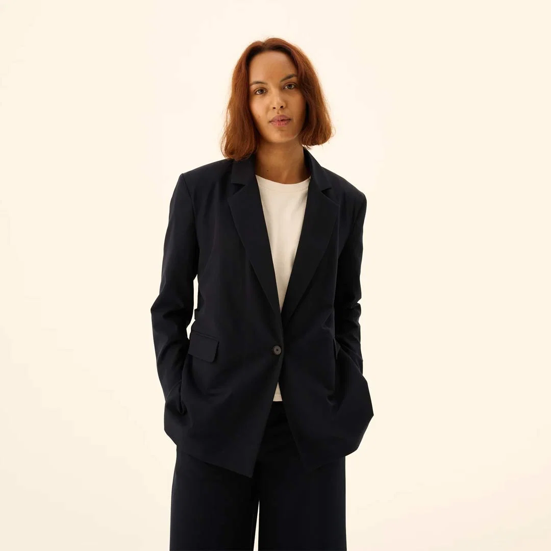 RUE DE TOKYO Corella Solid Tailoring blazer jakke - Navy - Billede 2