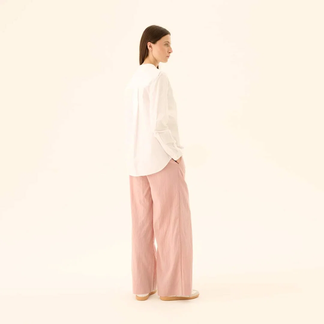 RUE DE TOKYO Prisila crinkled tencel bukser - Rose - Billede 4