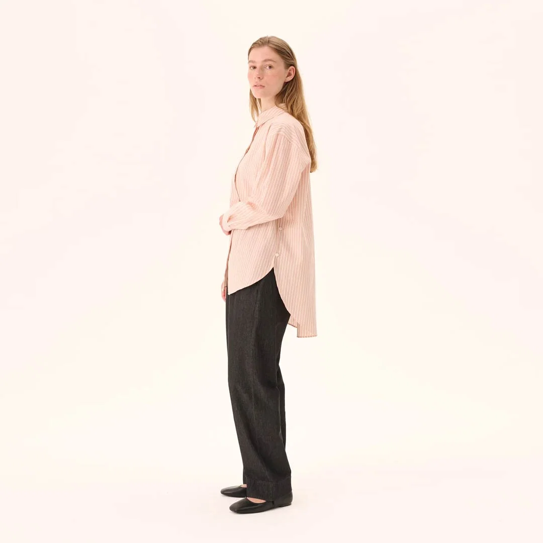 RUE DE TOKYO Shelby Striped shirt - White Apricot Stripe - Billede 3