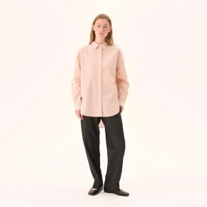 RUE DE TOKYO Shelby Striped shirt - White Apricot Stripe