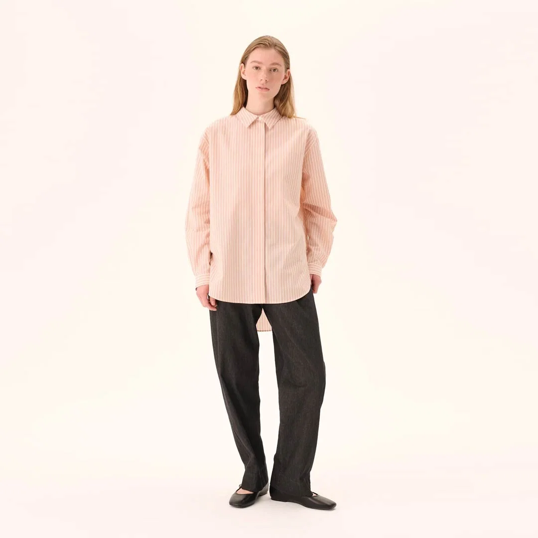 RUE DE TOKYO Shelby Striped shirt - White Apricot Stripe - Billede 2
