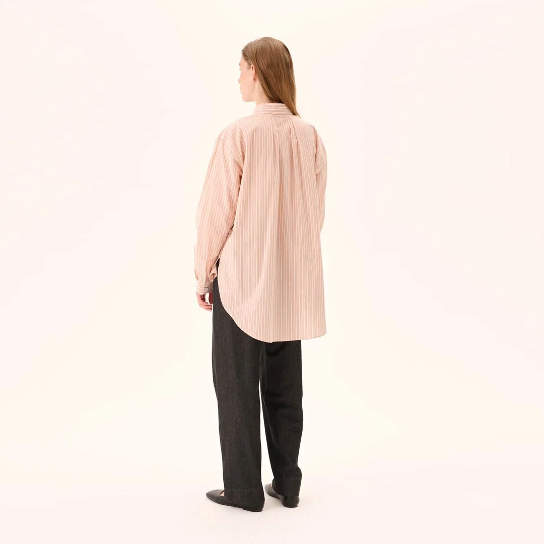 RUE DE TOKYO Shelby Striped shirt - White Apricot Stripe - Billede 4