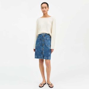 SKALL STUDIO Margaux denim nederdel - Slouchy blue